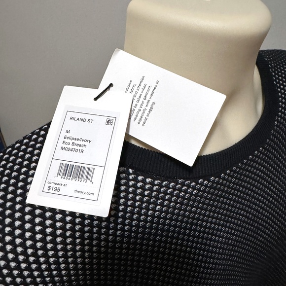 Theory Riland St Crew Sweater - Eclipse/Ivory - Picture 3 of 5